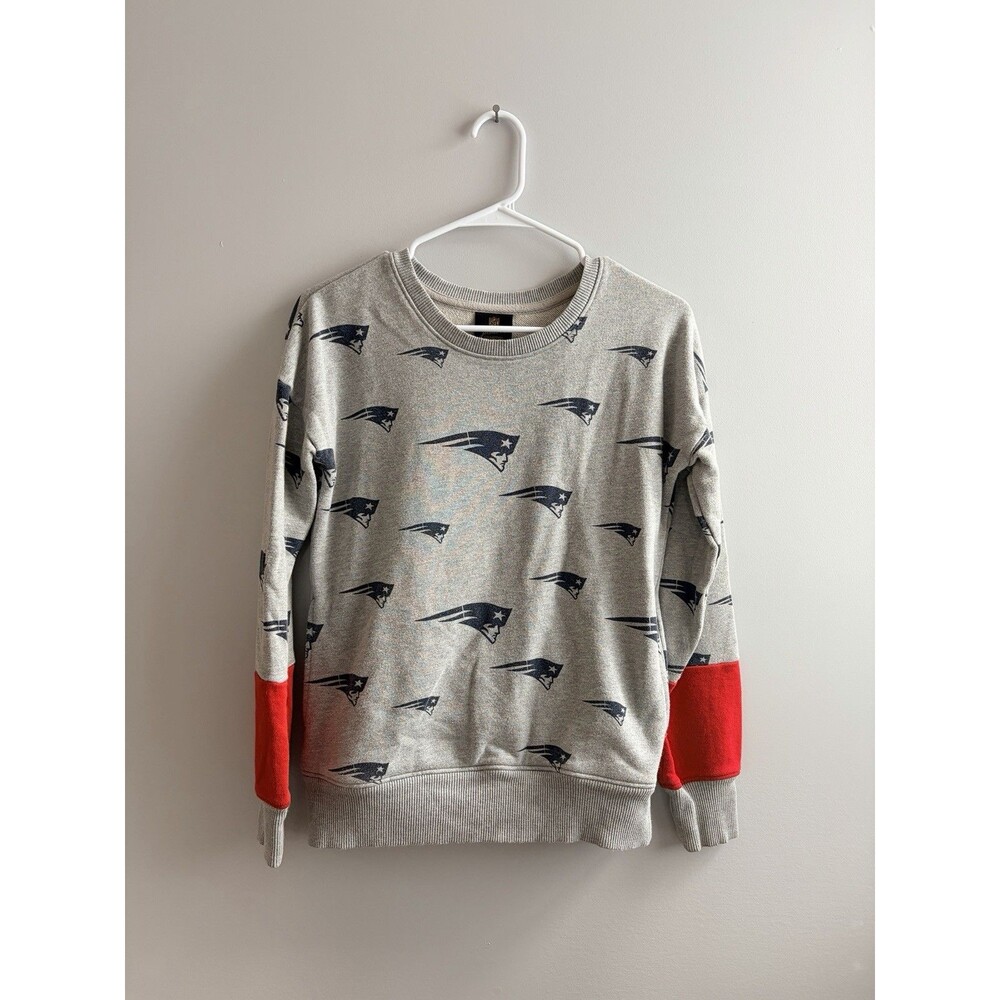 NFL Juniors Collection New England Patriots S Sweatshirt Gray & Red